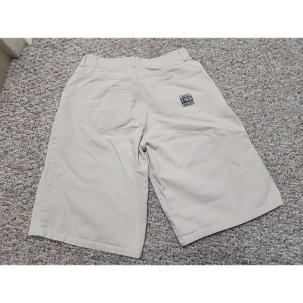 Vintage Get Used Classic Jeans Khaki Baggy Denim Shorts Mens 31‎ 90s Streetwear